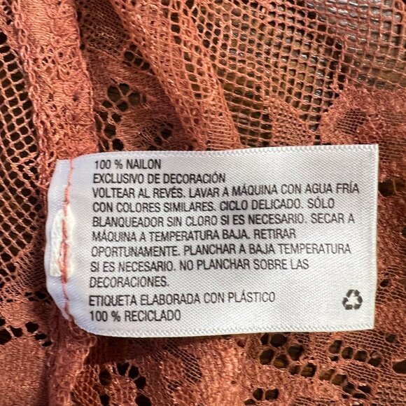 Sheer Pink Flare Sleeve Kimono Boho Flowy Whimsigoth Fairycore Lace Fringe XS - Picture 10 of 10